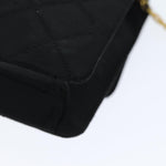 Chanel Matelasse Chain Shoulder Bag Satin Paris limited Black CC Auth 74757A