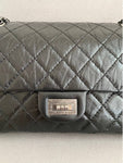 255 Chain Vintage Calfskin Ruthenium  Medium Flap Shoulder Bag Black Chanel