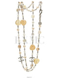 100th Anniversary Stone Long Necklace Pearl CC Logo Chain Chanel