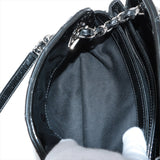 Chanel Mademoiselle Patent Leather Chain Shoulder Bag Black Silver G  14th