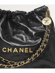 22 Shiny Calfskin Small Shoulder Bag Black Chanel