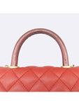 A92990 Red Caviar Coco Handle Small Gold Plated Flap Lizard Burgundy Cross Strap 2WAY Chanel