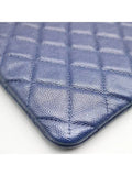 A82552 Navy Caviar Classic Large CC Silver Logo Clutch Chanel