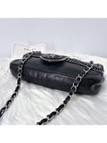 Around Flap Chain Shoulder Bag Black Chanel