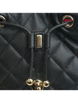 Backpack Grained Shiny Calfskin Gold Metal Black Chanel