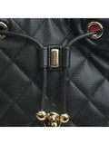Backpack Grained Shiny Calfskin Gold Metal Black Chanel