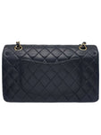 A01112 Black Lambskin Gold Classic Medium Chain Shoulder Bag Chanel