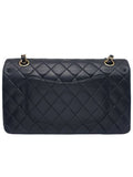 A01112 Black Lambskin Gold Classic Medium Chain Shoulder Bag Chanel
