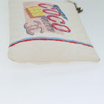 Chanel Matelasse Clutch Bag Canvas Ivory CC Auth 82075
