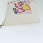 Chanel Matelasse Clutch Bag Canvas Ivory CC Auth 82075