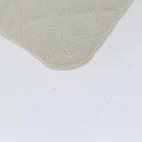 Chanel Matelasse Clutch Bag Canvas Ivory CC Auth 82075