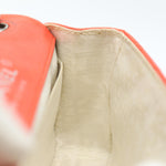 Chanel Matelasse Chain mini Hand Bag Lamb Skin Orange CC Auth 82245A
