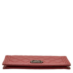 Chanel Long Wallet Leather Wine Red