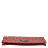 Chanel Long Wallet Leather Wine Red