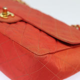 Chanel Matelasse Chain Shoulder Bag Nylon Orange CC Auth 84479