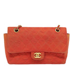 Chanel Matelasse Chain Shoulder Bag Nylon Orange CC Auth 84479