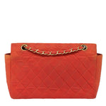 Chanel Matelasse Chain Shoulder Bag Nylon Orange CC Auth 84479