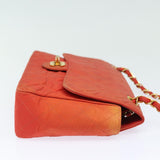 Chanel Matelasse Chain Shoulder Bag Nylon Orange CC Auth 84479