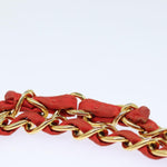 Chanel Matelasse Chain Shoulder Bag Nylon Orange CC Auth 84479