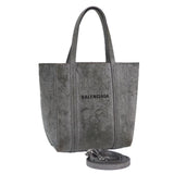 balenciaga Everyday Tote XXS Hand Bag Leather 2way Silver Silver Auth 87205