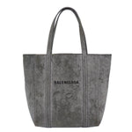 balenciaga Everyday Tote XXS Hand Bag Leather 2way Silver Silver Auth 87205