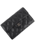 AP0232 Classic caviar silver CC logo medium wallet department store invoice 33714K Chanel