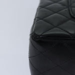 Chanel Matelasse Chain Shoulder Bag Leather Black Gold CC Auth 88183