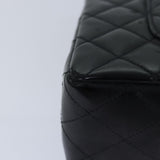 Chanel Matelasse Chain Shoulder Bag Leather Black Gold CC Auth 88183