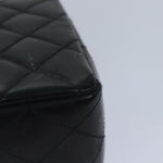 Chanel Matelasse Chain Shoulder Bag Leather Black Gold CC Auth 88183