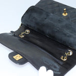 Chanel Matelasse Chain Shoulder Bag Leather Black Gold CC Auth 88183