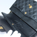 Chanel Matelasse Chain Shoulder Bag Leather Black Gold CC Auth 88183