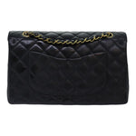 Chanel Matelasse Chain Shoulder Bag Leather Black Gold CC Auth 88183