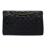 Chanel Matelasse Chain Shoulder Bag Leather Black Gold CC Auth 88183