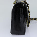 Chanel Matelasse Chain Shoulder Bag Leather Black Gold CC Auth 88183