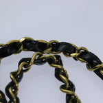 Chanel Matelasse Chain Shoulder Bag Leather Black Gold CC Auth 88183