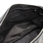 Chanel Logo Handbags Mini Boston Cotton Leather Natural Black Black Silver Gold  Blumin