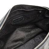 Chanel Logo Handbags Mini Boston Cotton Leather Natural Black Black Silver Gold  Blumin