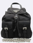 1BH029 Black color Re nylon mini backpack chain cross bag