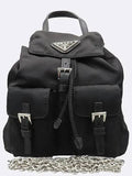 1BH029 Black color Re nylon mini backpack chain cross bag