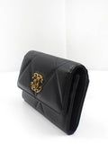 19 flap medium wallet lambskin black gold plated 30th unit AP0953 Chanel