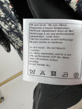 *HOT* Chanel 18C Navy Tweed Jacket with White Floral Embroideries and Crystal Bronze Buttons FR 42 (UK 14) RRP ¬£4800