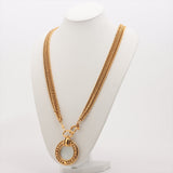 Chanel Logo Pendant GP G Lupe Necklace 2 Series Chain