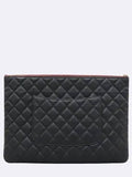A82552 Black Caviar Classic Large CC Gold Logo Clutch Chanel