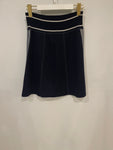 *HOT* Chanel Airline Collection Navy Cashmere Jumper and Mini Skirt Set with Silver Logo Airplane Appliqu√©s Size FR 38 (UK 10)