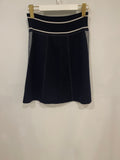 *HOT* Chanel Airline Collection Navy Cashmere Jumper and Mini Skirt Set with Silver Logo Airplane Appliqu√©s Size FR 38 (UK 10)