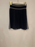 *HOT* Chanel Airline Collection Navy Cashmere Jumper and Mini Skirt Set with Silver Logo Airplane Appliqu√©s Size FR 38 (UK 10)