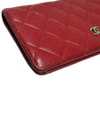 A31509 Red Caviar Skin Silver Logo Timeless Classic Flap Long Wallet Chanel