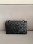 255 Chain Vintage Calfskin Ruthenium  Medium Flap Shoulder Bag Black Chanel