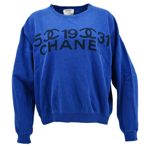Chanel logo-print cotton sweatshirt #L