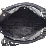 Chanel logo Tasel handbags black leather ladies Chanel